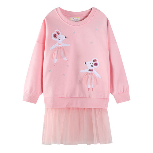 Mädchen Sweatshirt mit Tüllrock und niedlicher Tierstickerei Echo Archiv
