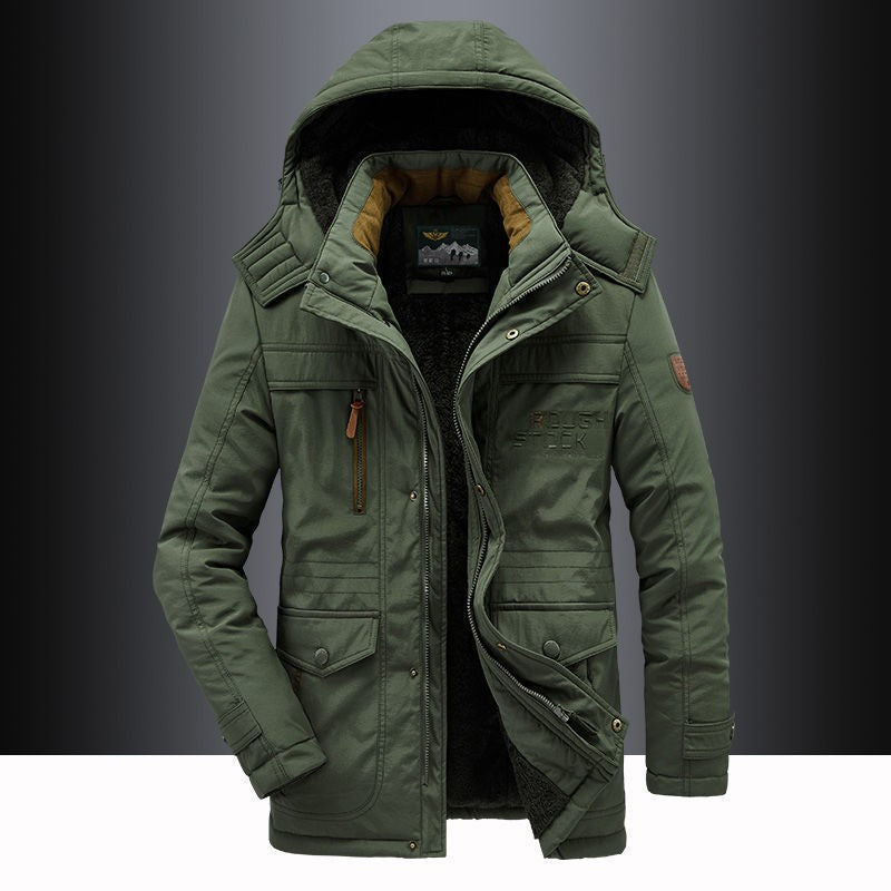 Herren nan isolierte Kapuzenparka mit Sherpa-Innenfutter, winddichter Front und Multifunktions-Taschen Echo Archiv