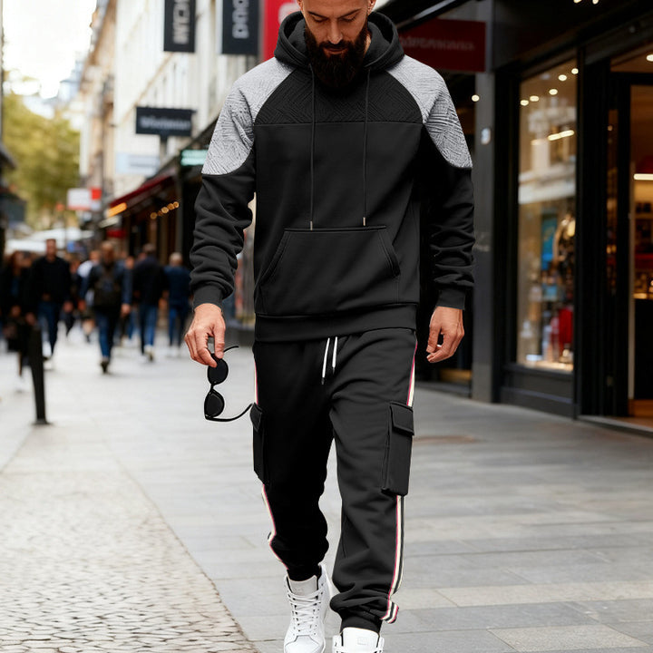 Herren nan zweiteiliges Utility-Freizeitset mit Kapuzenpullover und Cargo-Jogginghose Echo Archiv