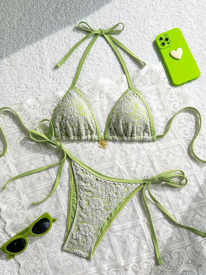 Damen Spitzenverzierte Triangel-Bikini Echo Archiv