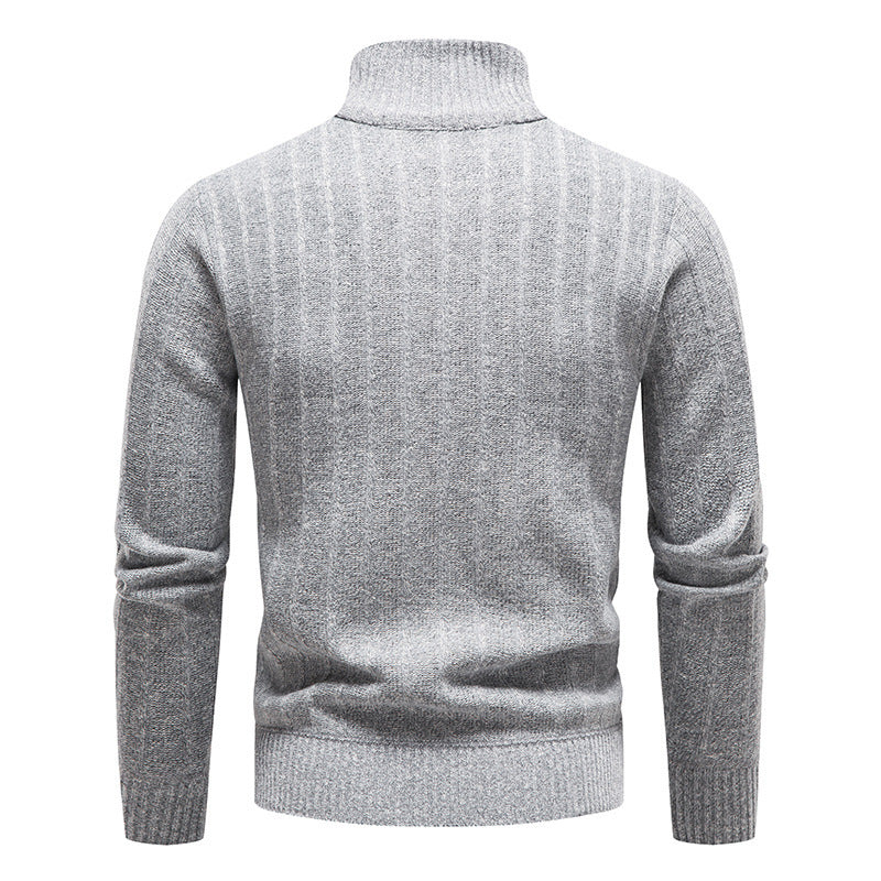 Herren modischer Strickpullover mit halbem Reißverschluss Echoarchiv