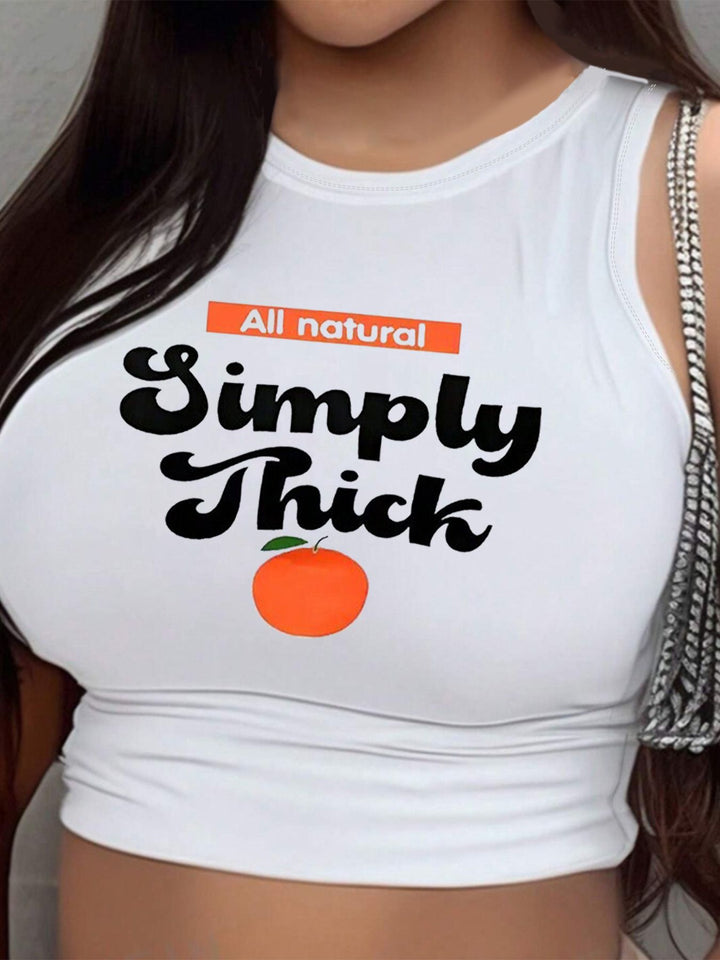 Damen Crop-Top mit modernem Grafikdruck und trendiger Schnalle Echo Archiv