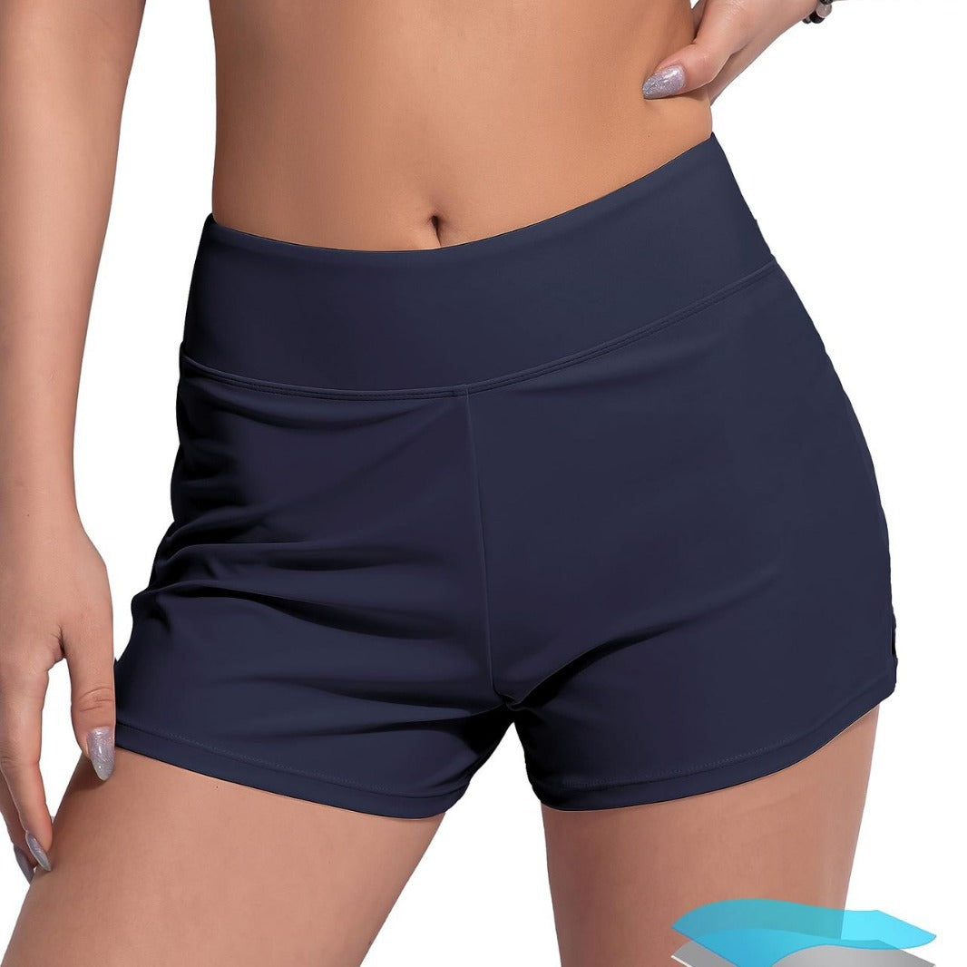 Damen Hochgeschnittene Sport-Badeshorts mit elastischem Bund Echo Archiv