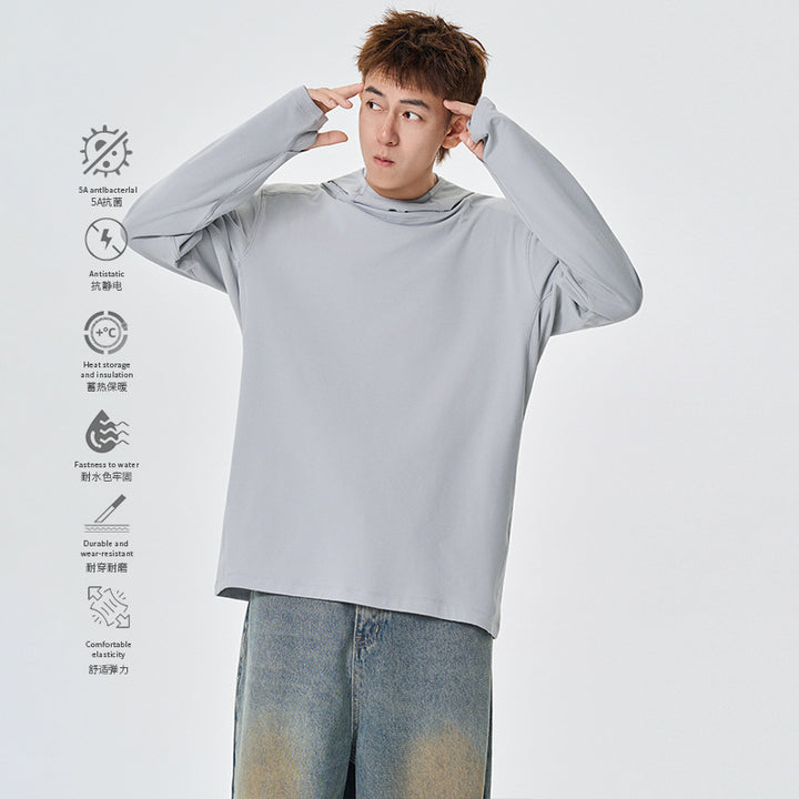 Herren Kapuzenpullover mit hohem Schalkragen aus technischem Stretchjersey Echo Archiv