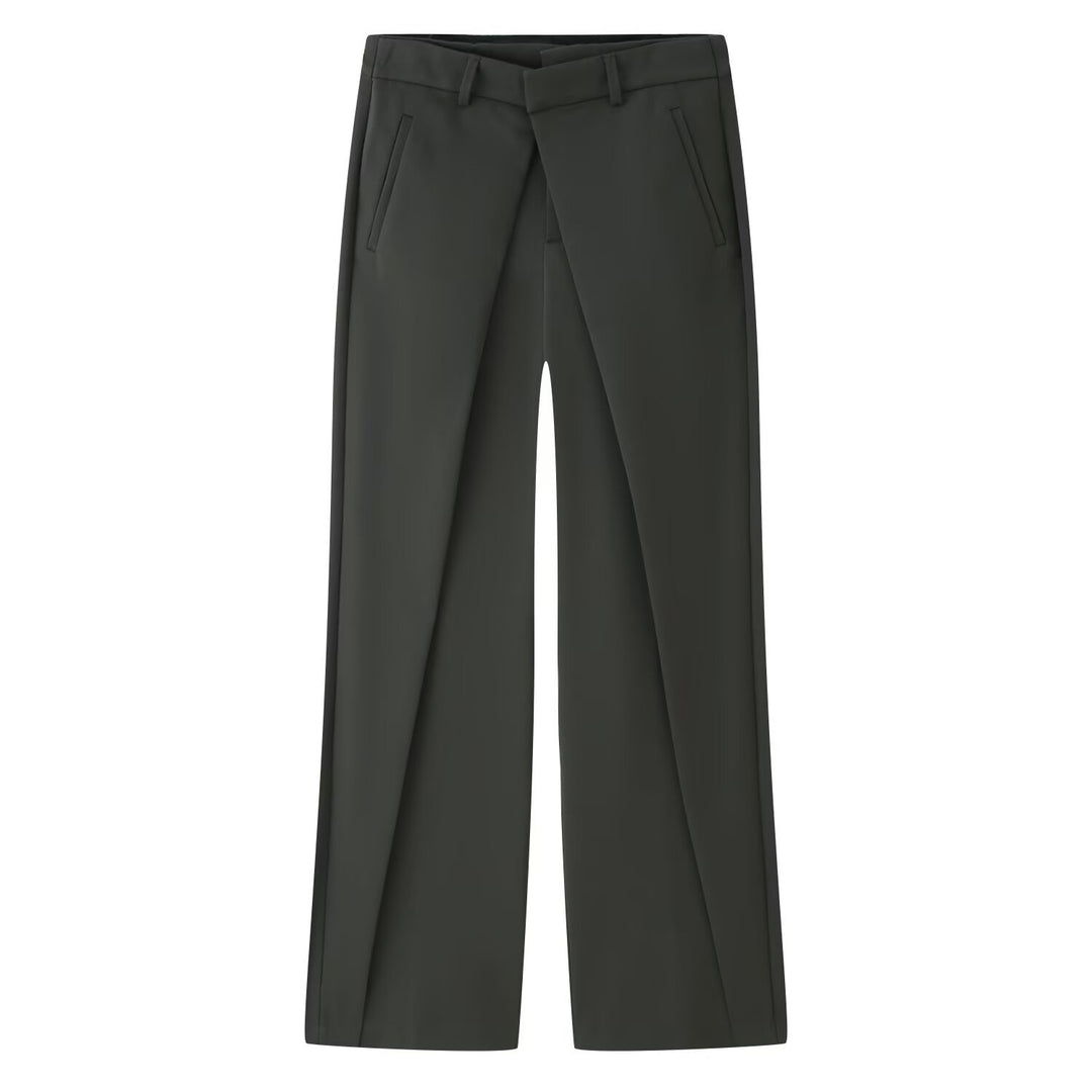 Damen Weit geschnittene Highwaist-Hose mit Vordernaht und langen Beinschlitzen Echo Archiv