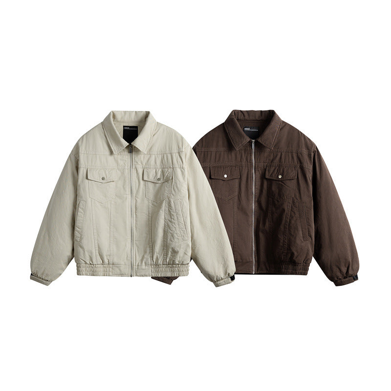 Herren Kurzboxy-Blouson mit Hemdkragen, Utility-Brusttaschen und elastischem Saum Echoarchiv