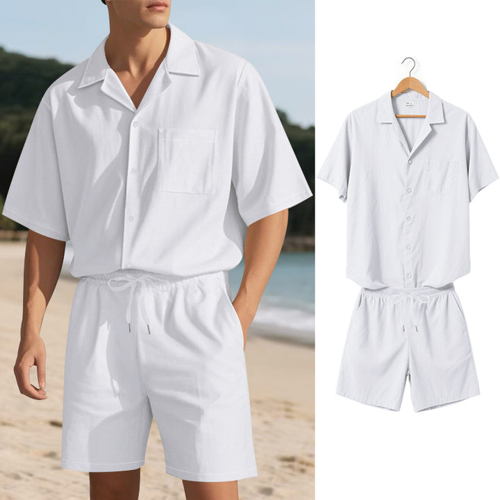 Herren modisches Sommer Set aus komfortablem Kurzarmhemd und Shorts Echoarchiv