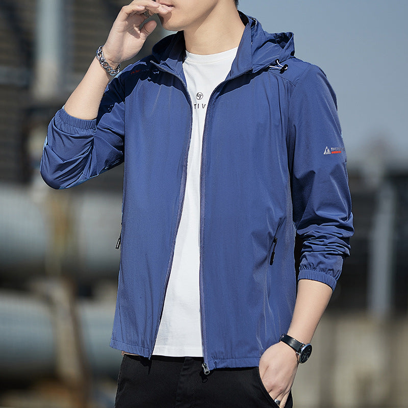 Herren Ultraleichte Wind- und Regenjacke mit Kapuze, Packfunktion und Reißverschlusstaschen Echo Archiv