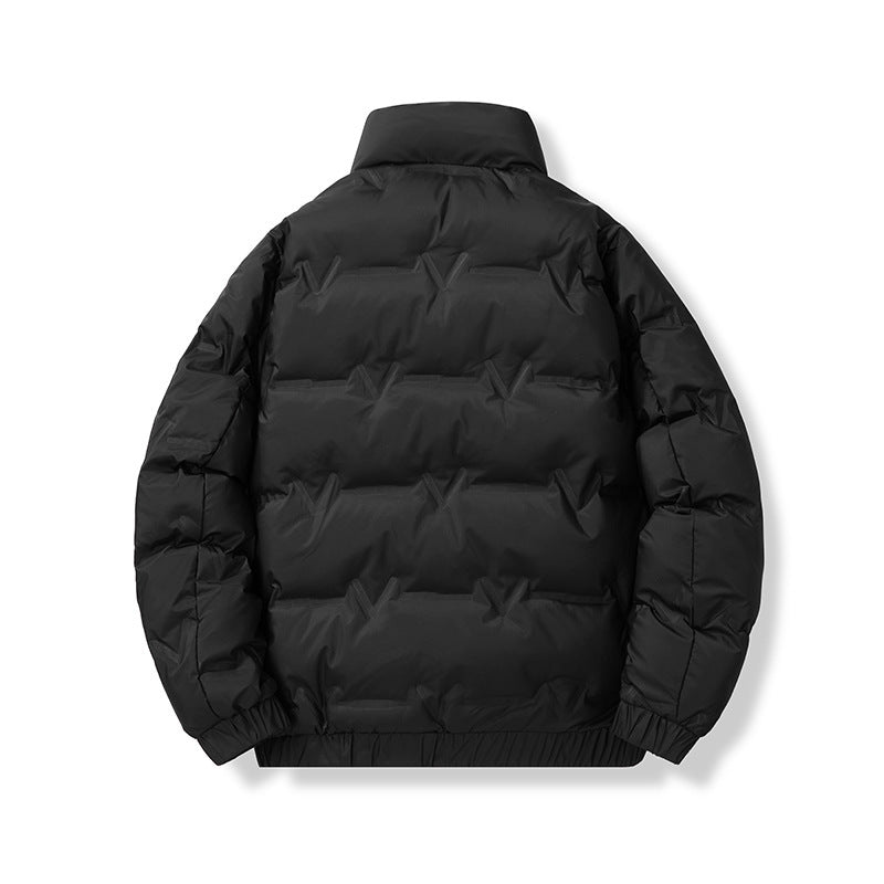Herren wattierte Steppjacke mit hohem Stehkragen und verdeckter Reißverschluss-Front Echo Archiv