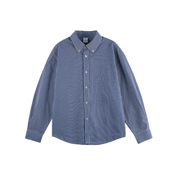 Herren Karo-Oversize-Hemd mit Button-Down-Kragen und gerundetem Saum Echo Archiv