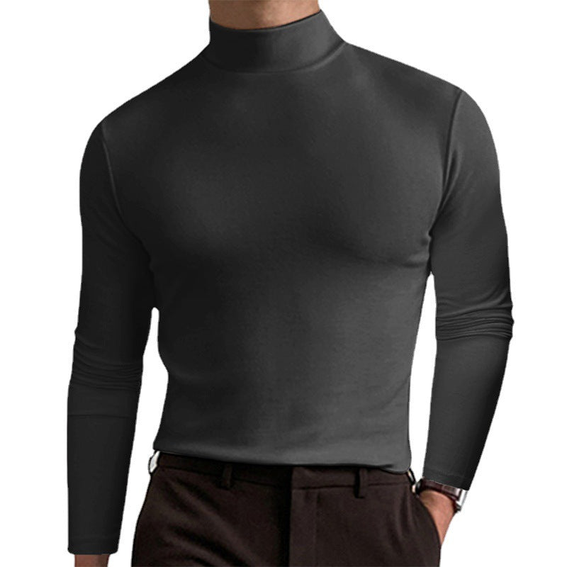 Herren Elegantes Langarm-T-Shirt mit hohem Kragen Echoarchiv