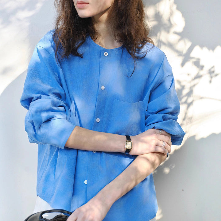 Damen Bequeme und lässige Bluse mit Knopfdetail Echoarchiv