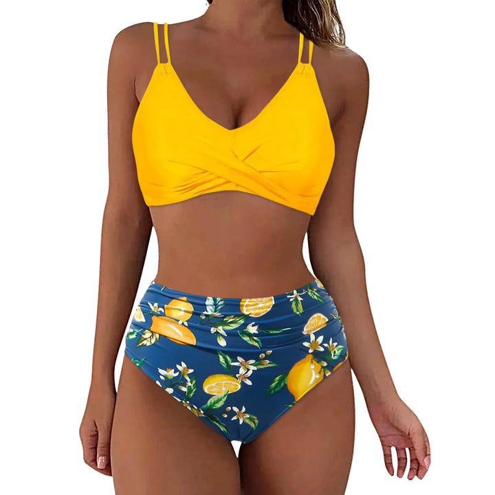 Damen Trendiger Hochschnitt-Bikini mit Raffung Echo Archiv