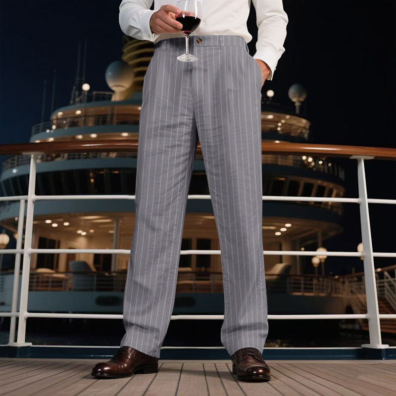 Herren elegante Anzughose mit feinen Streifen und komfortablem Schnitt Echoarchiv