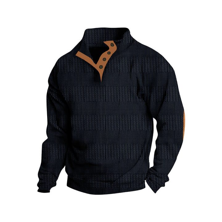 Herren modischer Pullover mit strukturiertem Kragen Echoarchiv