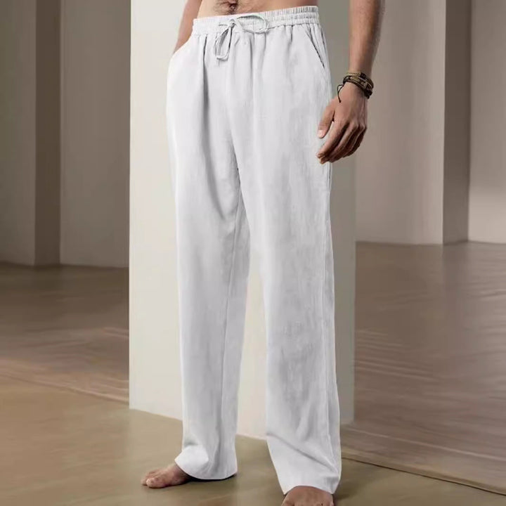 Herren Bequeme Leinenhose mit verstellbarem Bund Echoarchiv
