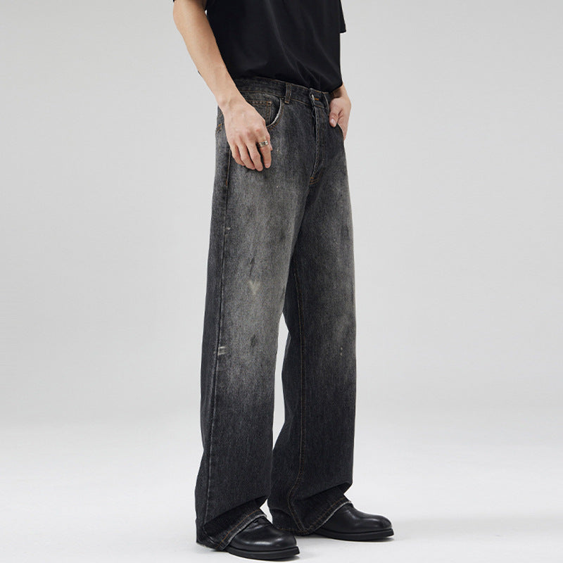 Herren Relaxed‑Straight Denim-Jeans mit Vintage-Waschung und verlängertem Saum Echo Archiv