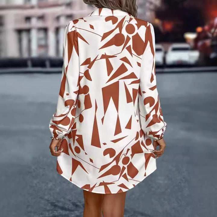 Damen nan oversized Hemdmini mit grafischem Print, Hemdkragen und Balloonärmeln Echo Archiv