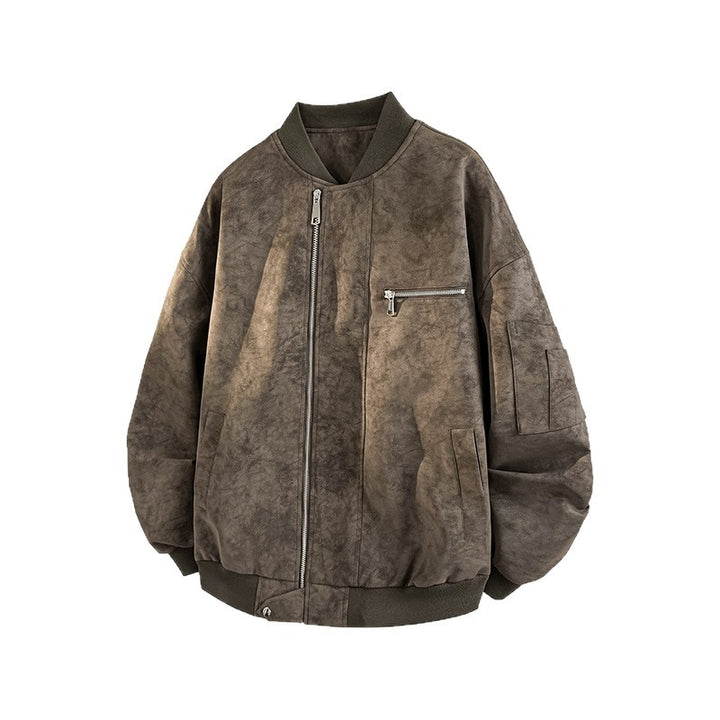 Herren lässige Oversized-Bomberjacke aus strapazierfähigem Material mit praktischen Taschen Echoarchiv