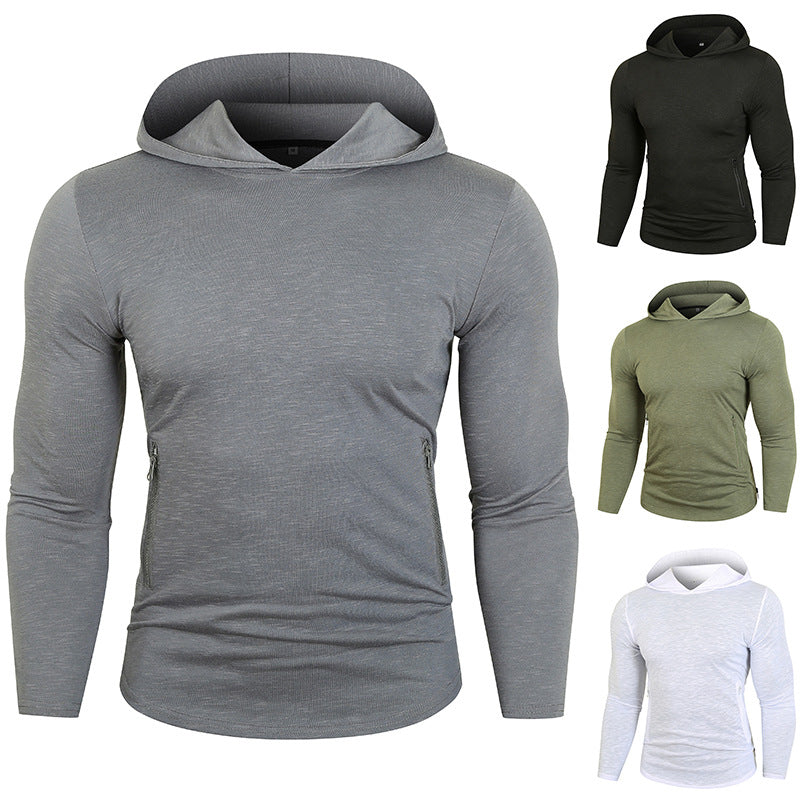 Herren Sportlicher Kapuzenpullover mit funktionalen Reißverschlusstaschen Echoarchiv