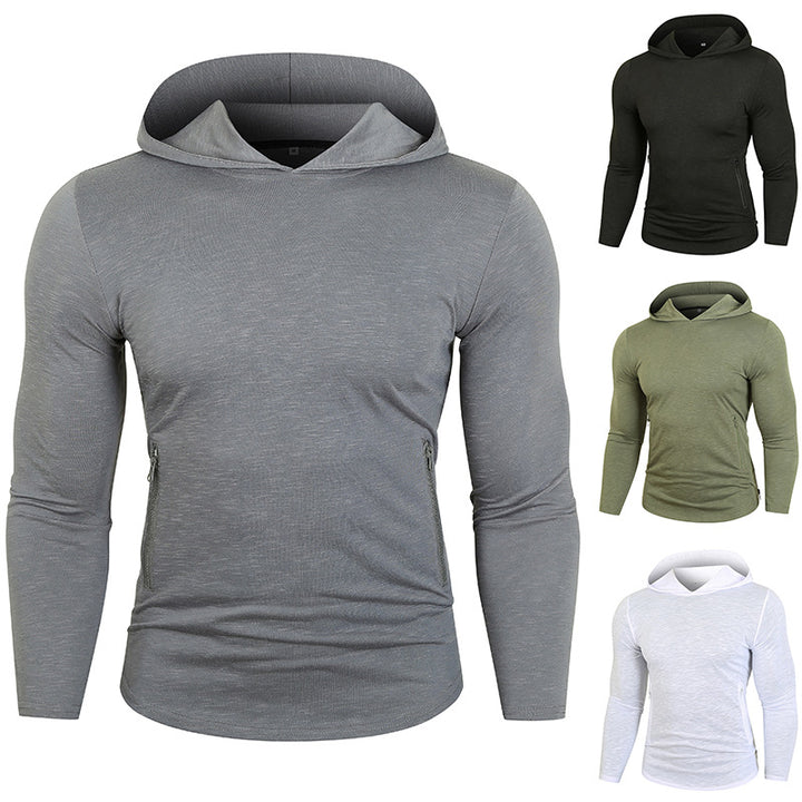 Herren Sportlicher Kapuzenpullover mit funktionalen Reißverschlusstaschen Echoarchiv