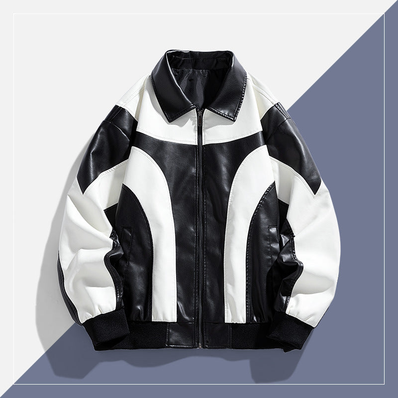 Herren Modische Streetwear Lederjacke Echo Archiv