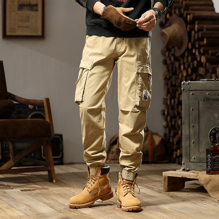Herren Cargo-Jogger mit Zip-Knöchel, elastischem Bund, Multifach-Utility-Taschen und Vintage-Patch Echo Archiv