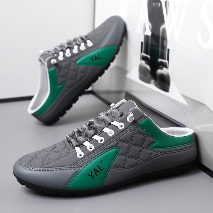 Herren Slipper-Sneaker im Mule-Design mit dekorativer Schnürung und gesteppter Kunstleder-Optik Echoarhiv