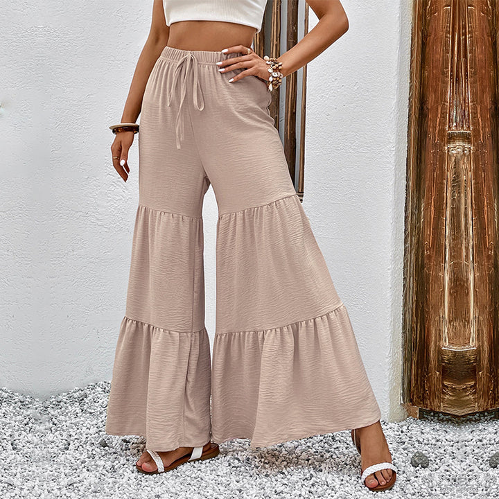 Damen Lockere Palazzo-Hose mit Volants Echo Archiv