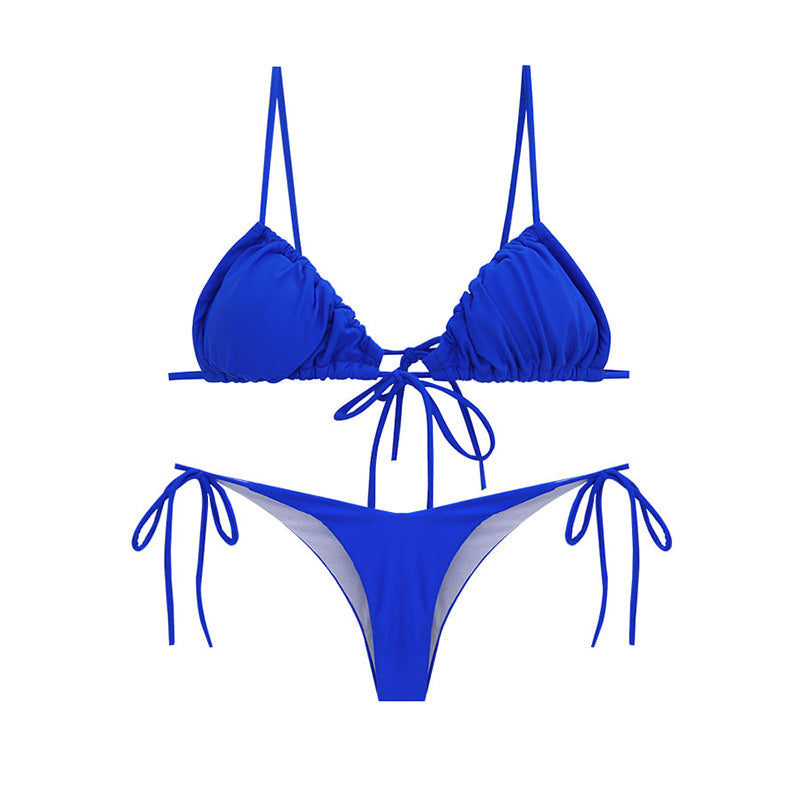 Damen Bikini-Set mit verstellbaren Trägern und gerafftem Oberteil Echo Archiv