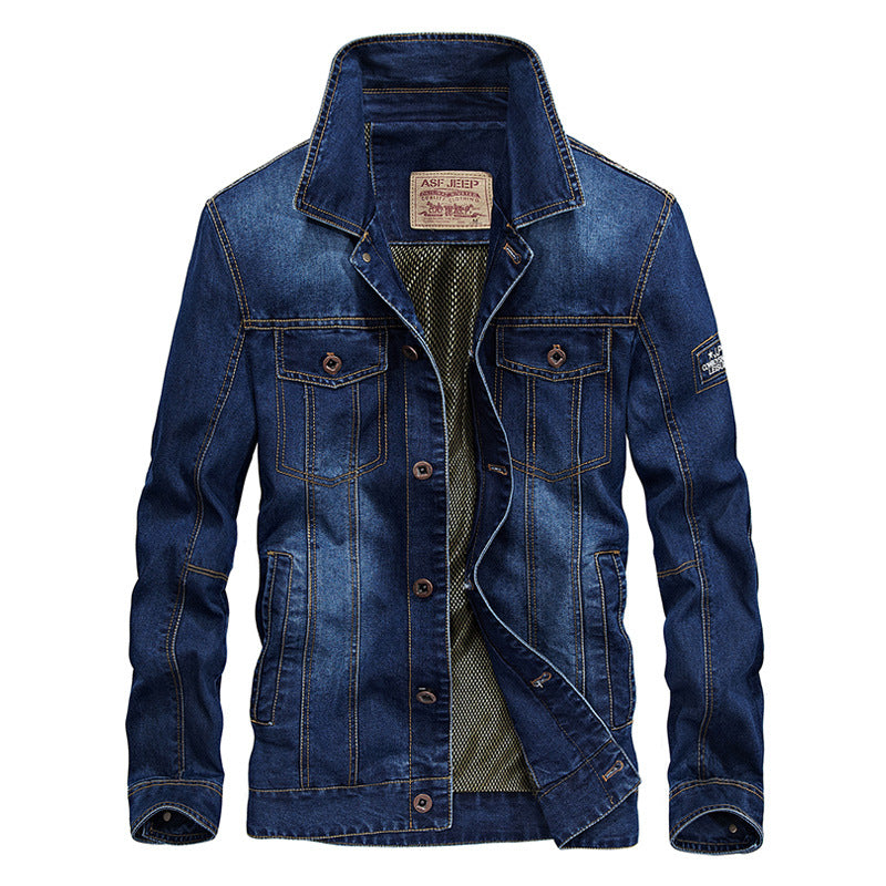 Herren moderne Jeansjacke mit funktionalen Taschen Echoarchiv