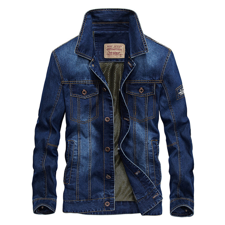 Herren moderne Jeansjacke mit funktionalen Taschen Echoarchiv