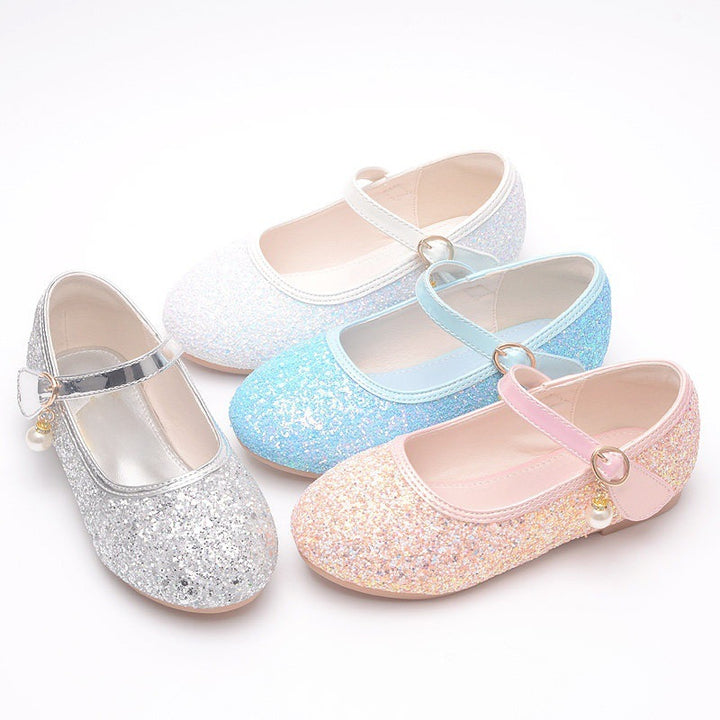 Mädchen Glitzernde Ballerinas mit Riemchen und Perlenapplikation Echo Archiv
