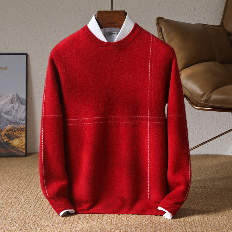Herren eleganter und gemütlicher Strickpullover mit feiner Struktur Echoarchiv