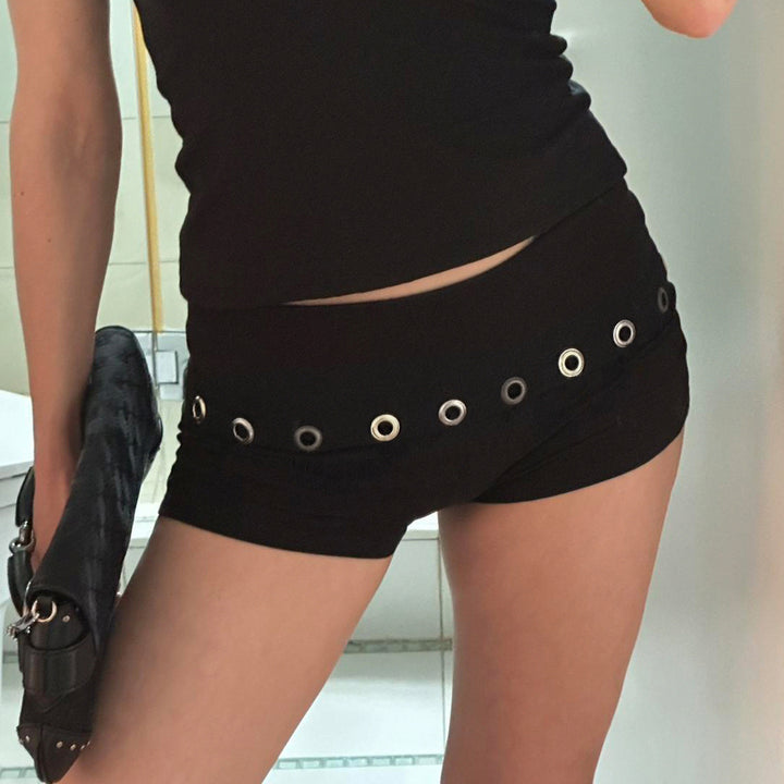 Damen Sportliche Shorts mit kontrastierendem Bund und eleganten Ösen Echo Archiv