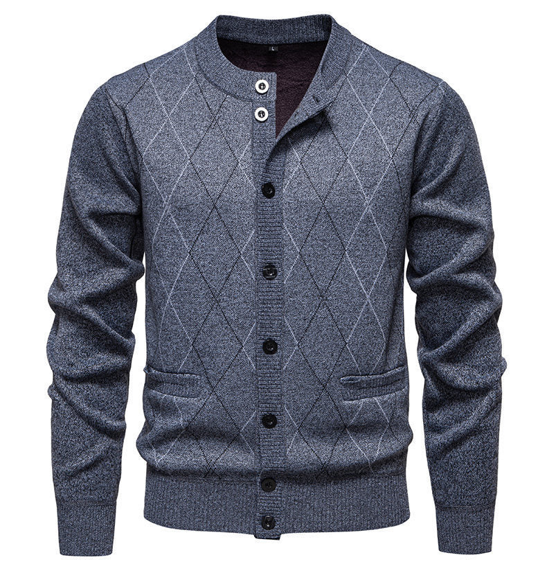 Herren stylische Strickjacke mit diamantförmigem Muster Echoarchiv