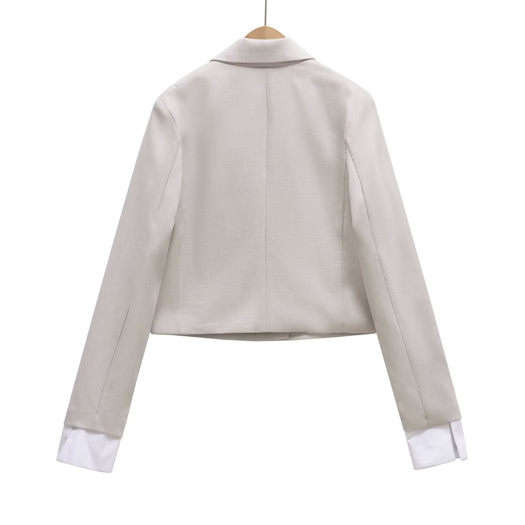 Damen Cropped Doppelreiher-Blazer mit Reverskragen Echo Archiv