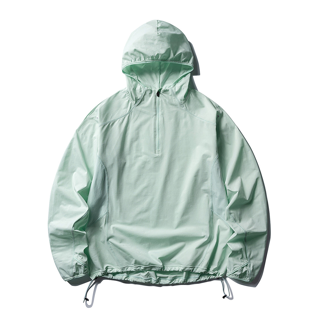 Unisex Atmungsaktiver Half-Zip-Kapuzenanorak mit Tunnelzugsaum und Flatlock‑Nähten Echoarchiv