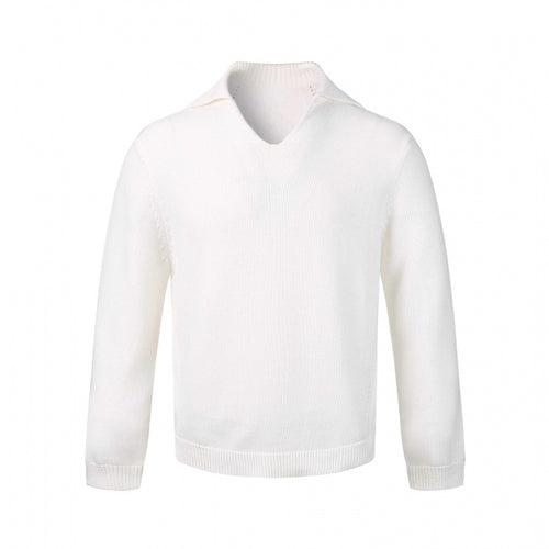 Herren Feinstrickpullover mit V-Ausschnitt und umgelegtem Hemdkragen Echo Archiv