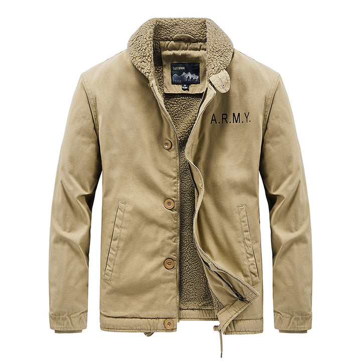 Herren nan gefütterte Fieldjacke mit Teddyfutter, verdeckter Zweiwege-Reißverschluss und Kordelzug Saum Echo Archiv