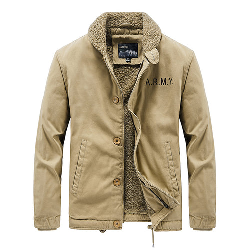 Herren nan gefütterte Fieldjacke mit Teddyfutter, verdeckter Zweiwege-Reißverschluss und Kordelzug Saum Echo Archiv