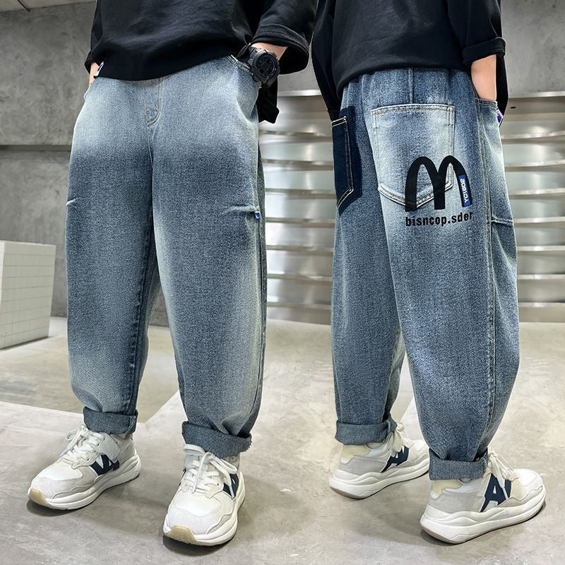 Unisex lässige baggy Jeans mit kreativen Designelementen Echo Archiv