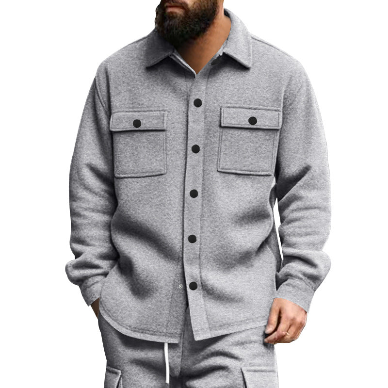 Herren Freizeitjacke mit praktischen Brusttaschen und warmer Textur Echoarchiv