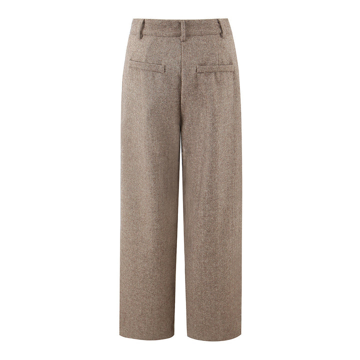 Damen lässige weit geschnittene Stoffhose mit hohem Bund Echo Archiv