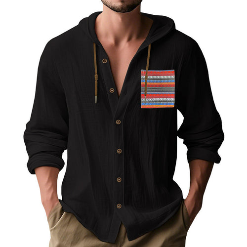 Herren lässiges Kapuzenshirt mit buntem Brustdruck Echoarchiv