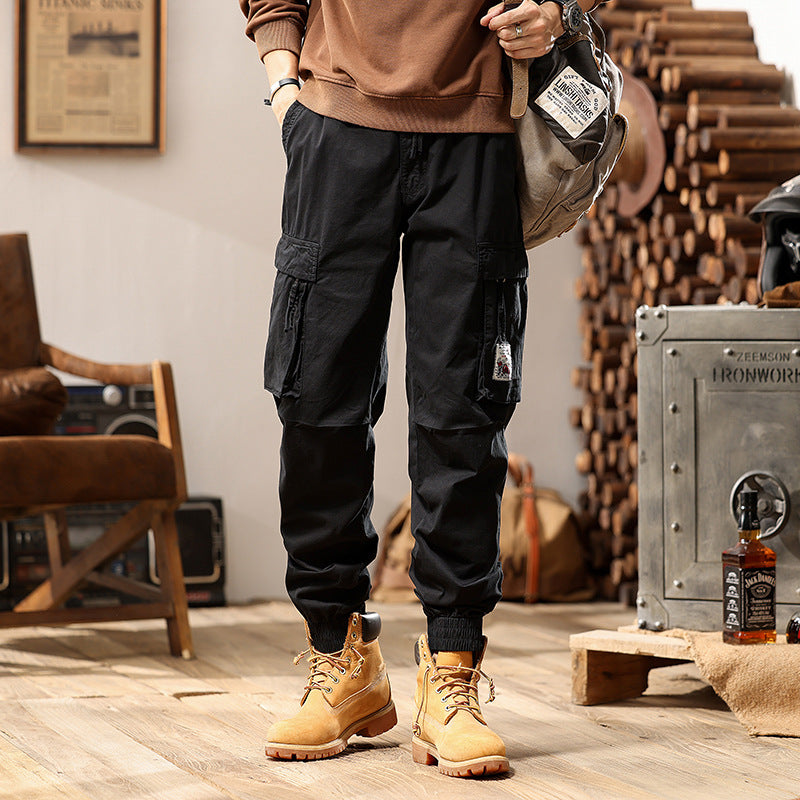 Herren Cargo-Jogger mit Zip-Knöchel, elastischem Bund, Multifach-Utility-Taschen und Vintage-Patch Echo Archiv
