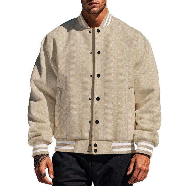 Herren moderner Strick-Bomberjacke mit gestepptem Design und seitlichen Eingrifftaschen Echoarchiv