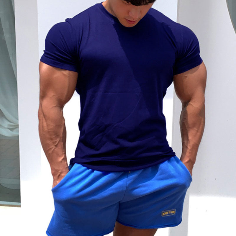 Herren körperbetontes Fitness-T-Shirt und kurze Sportshorts Set Echoarchiv