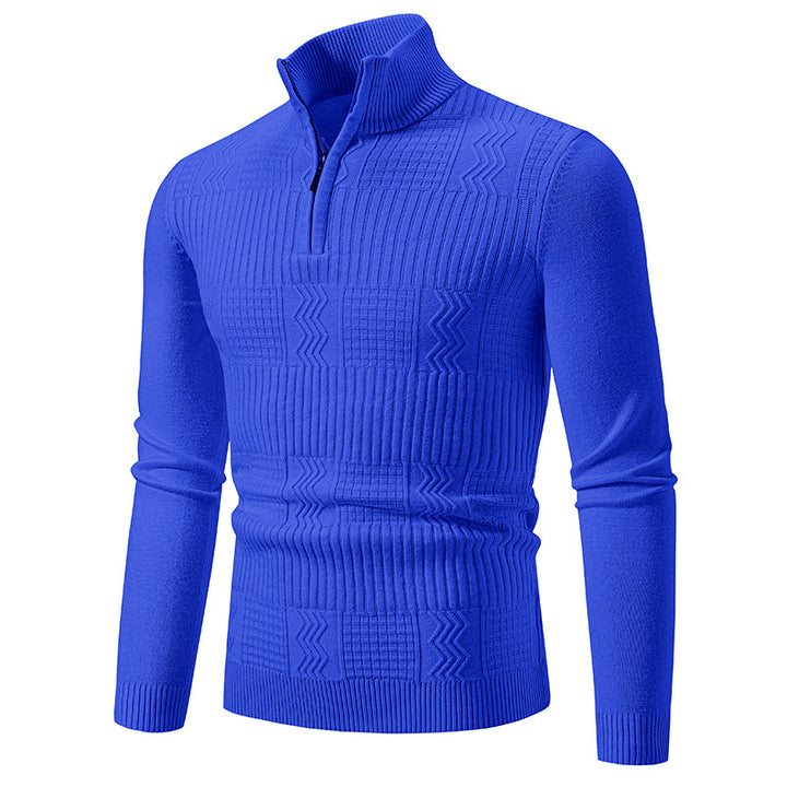 Herren Strukturierter Halbzip-Mockneck-Pullover mit Zopfmuster Echo Archiv