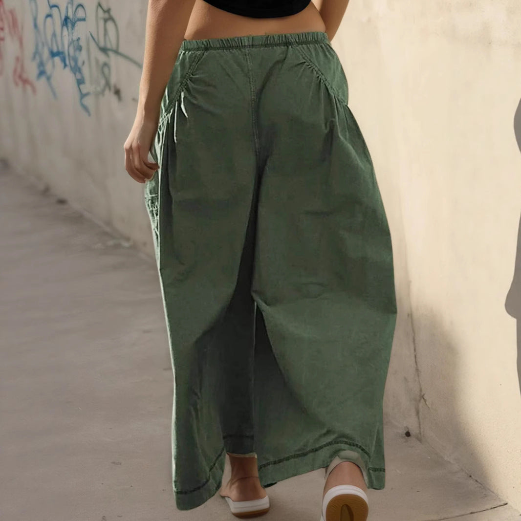 Damen Weite Culotte-Hose mit Kordelzug und großzügigen Taschen – Avérine